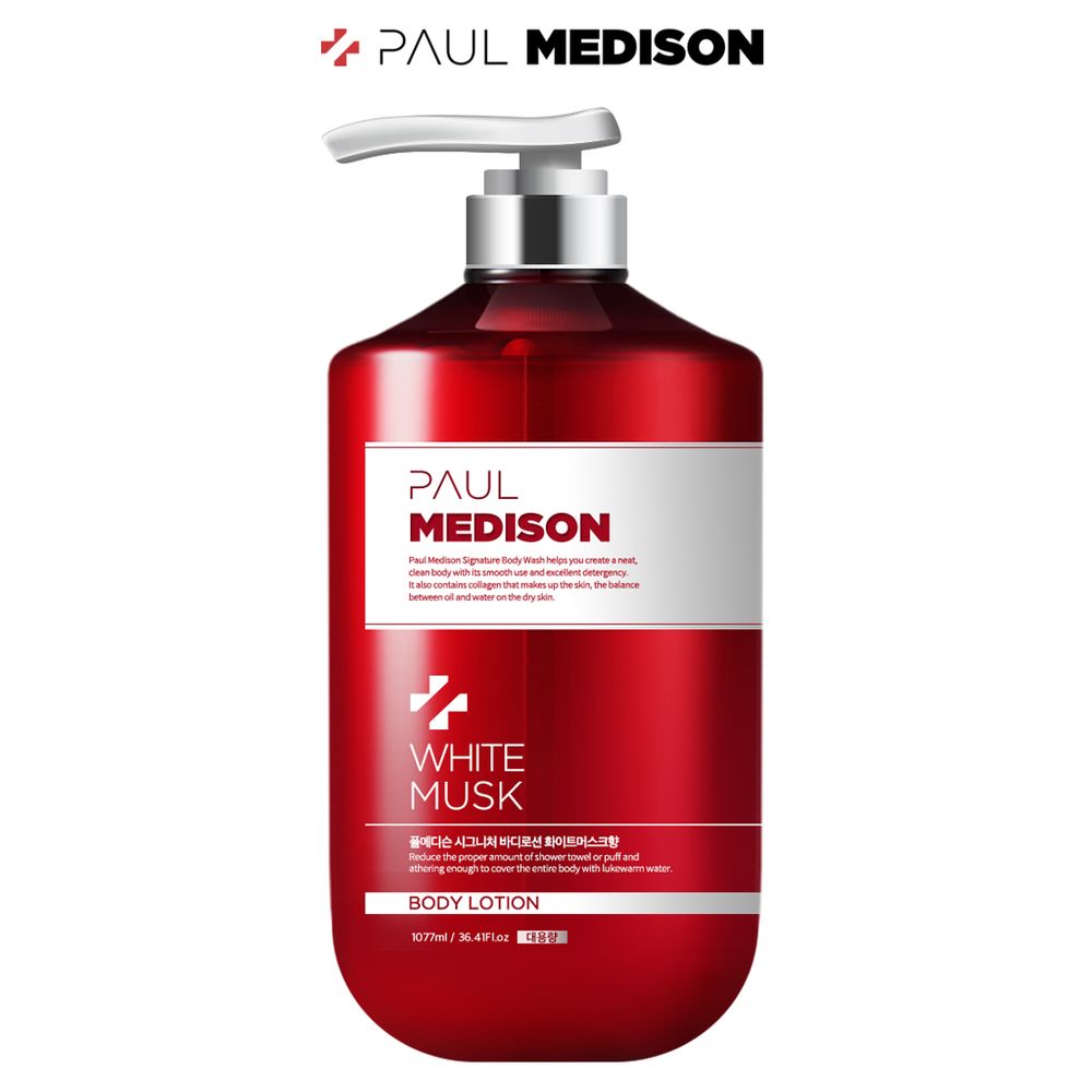 [Paul Medison] Signature Body Lotion _ White Musk Scent _ 1077ml /36.4Fl.oz, Skin Soothing, Sensitive Skin, Nutrition Moisturizing, Dry Skin _ Made in Korea